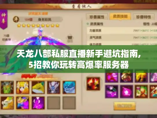 天龙八部私服直播新手避坑指南,5招教你玩转高爆率服务器