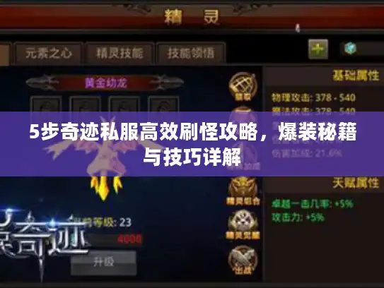 5步奇迹私服高效刷怪攻略，爆装秘籍与技巧详解