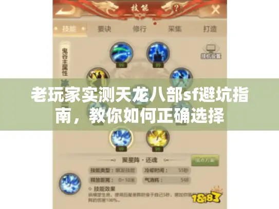 老玩家实测天龙八部sf避坑指南，教你如何正确选择