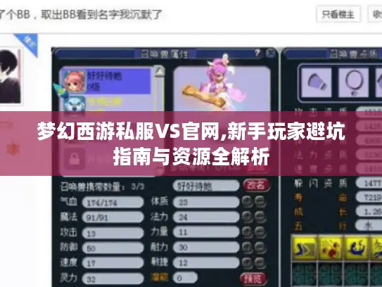 梦幻西游私服VS官网,新手玩家避坑指南与资源全解析