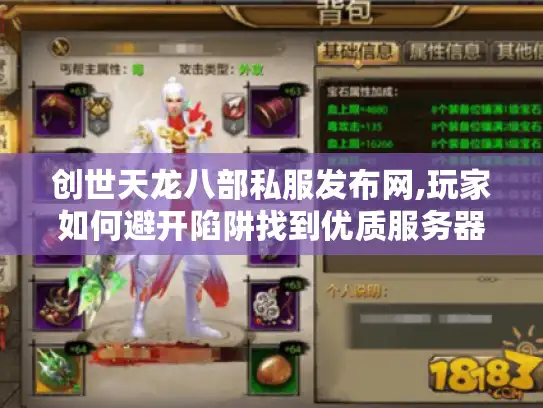 创世天龙八部私服发布网,玩家如何避开陷阱找到优质服务器?