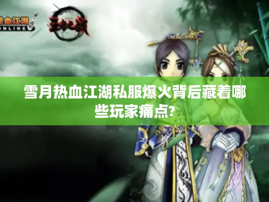 雪月热血江湖私服爆火背后藏着哪些玩家痛点?