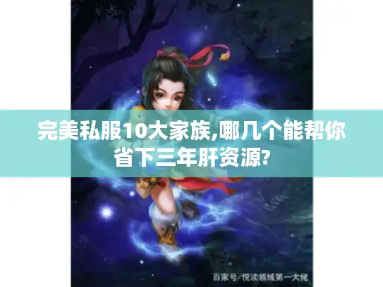 完美私服10大家族,哪几个能帮你省下三年肝资源?