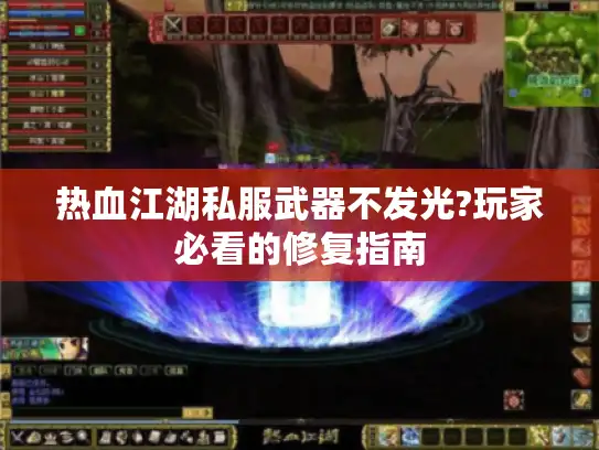 热血江湖私服武器不发光?玩家必看的修复指南