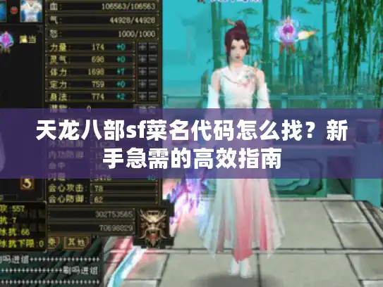 天龙八部sf菜名代码怎么找？新手急需的高效指南