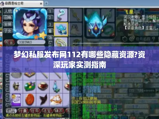 梦幻私服发布网112有哪些隐藏资源?资深玩家实测指南