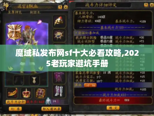 魔域私发布网sf十大必看攻略,2025老玩家避坑手册