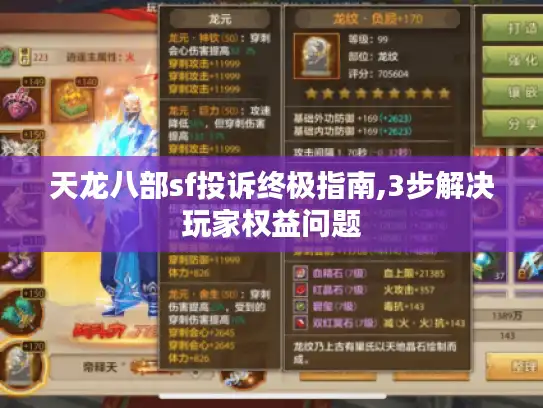 天龙八部sf投诉终极指南,3步解决玩家权益问题