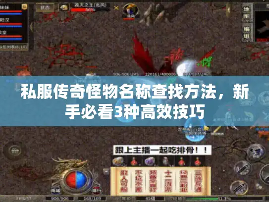 私服传奇怪物名称查找方法,新手必看3种高效技巧 私服传奇怪物名称查找方法,新手必看3种高效技巧
