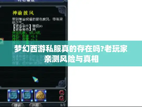 梦幻西游私服真的存在吗?老玩家亲测风险与真相