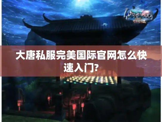 大唐私服完美国际官网怎么快速入门? 大唐私服完美国际官网怎么快速入门?