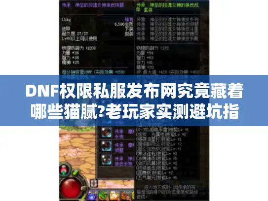 DNF权限私服发布网究竟藏着哪些猫腻?老玩家实测避坑指南