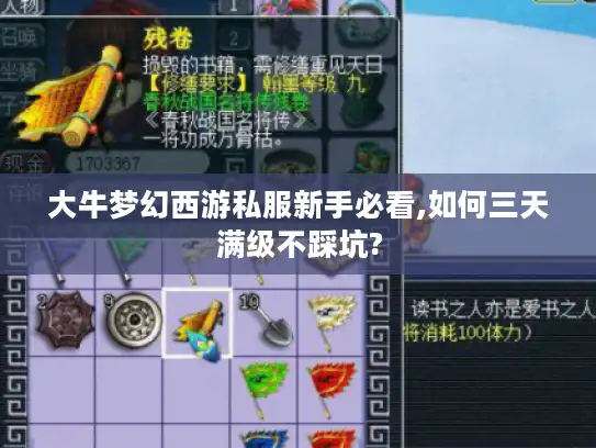 大牛梦幻西游私服新手必看,如何三天满级不踩坑?