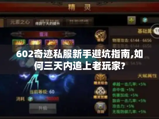 602奇迹私服新手避坑指南,如何三天内追上老玩家?
