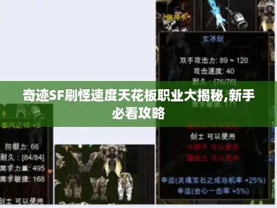 奇迹SF刷怪速度天花板职业大揭秘,新手必看攻略