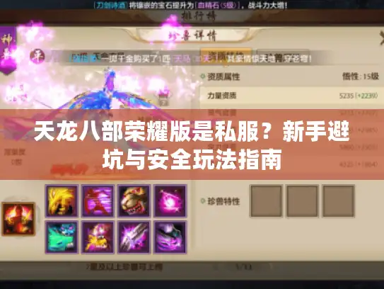 天龙八部荣耀版是私服？新手避坑与安全玩法指南