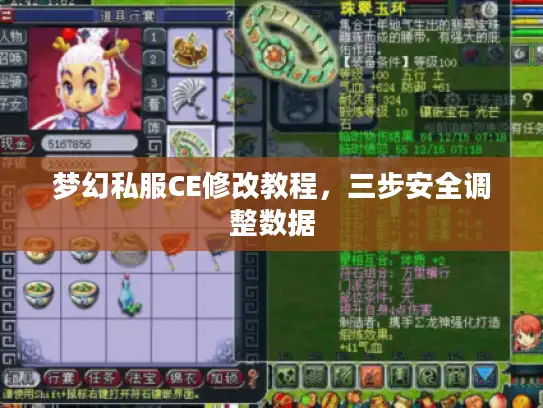 梦幻私服CE修改教程，三步安全调整数据