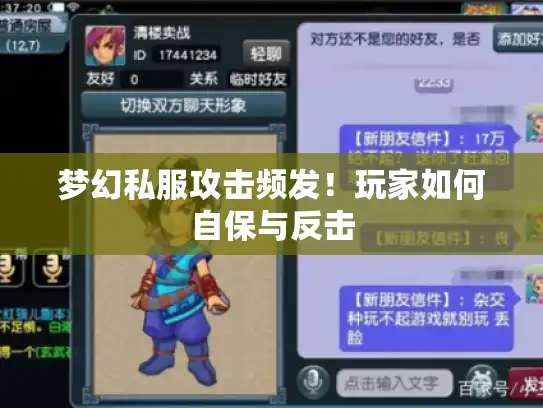 梦幻私服攻击频发！玩家如何自保与反击