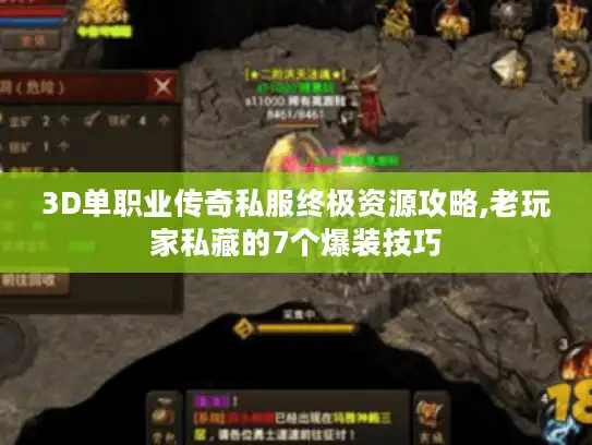 3D单职业传奇私服终极资源攻略,老玩家私藏的7个爆装技巧 3D单职业传奇私服终极资源攻略,老玩家私藏的7个爆装技巧