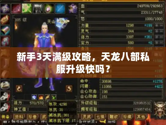 新手3天满级攻略，天龙八部私服升级快吗？