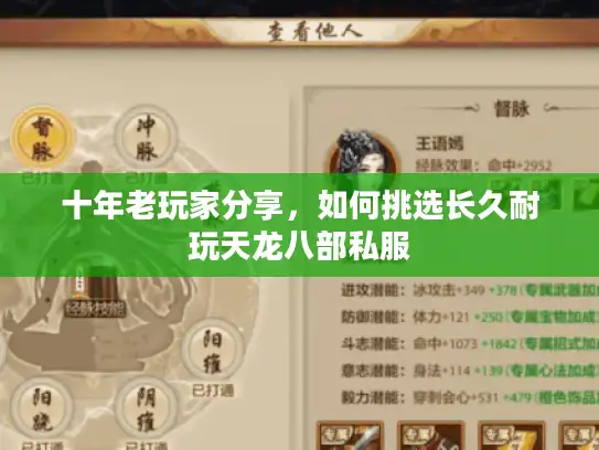 十年老玩家分享，如何挑选长久耐玩天龙八部私服