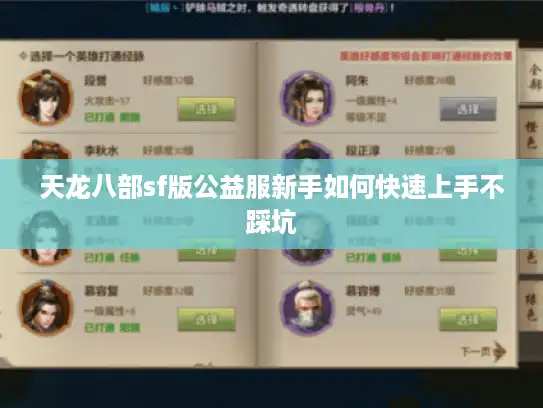 天龙八部sf版公益服新手如何快速上手不踩坑
