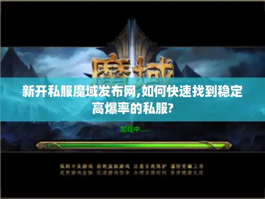 新开私服魔域发布网,如何快速找到稳定高爆率的私服?