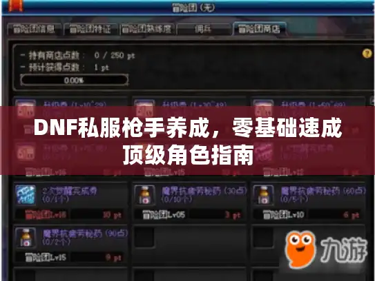 DNF私服枪手养成，零基础速成顶级角色指南