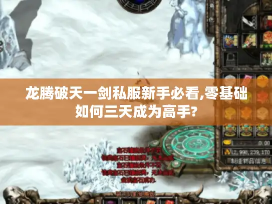 龙腾破天一剑私服新手必看,零基础如何三天成为高手?