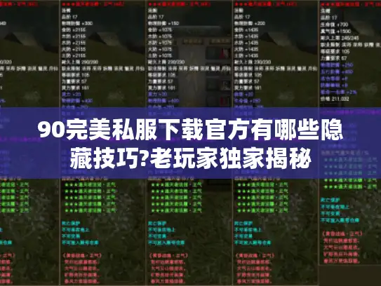 90完美私服下载官方有哪些隐藏技巧?老玩家独家揭秘
