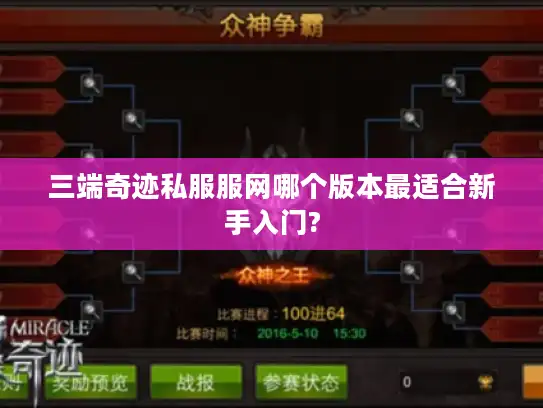 三端奇迹私服服网哪个版本最适合新手入门?