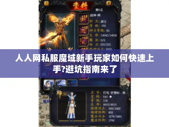 人人网私服魔域新手玩家如何快速上手?避坑指南来了