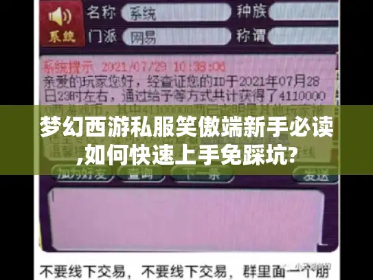 梦幻西游私服笑傲端新手必读,如何快速上手免踩坑?