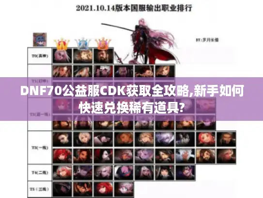 DNF70公益服CDK获取全攻略,新手如何快速兑换稀有道具?