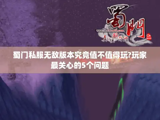 蜀门私服无敌版本究竟值不值得玩?玩家最关心的5个问题