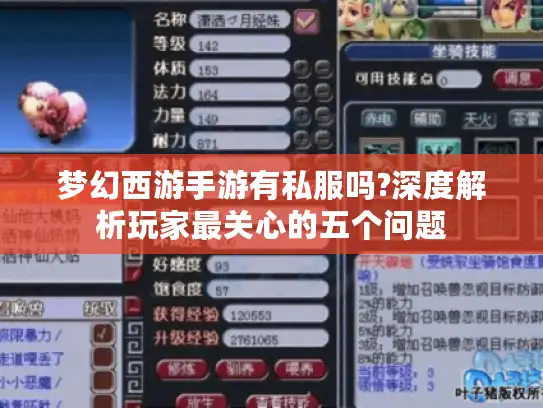梦幻西游手游有私服吗?深度解析玩家最关心的五个问题