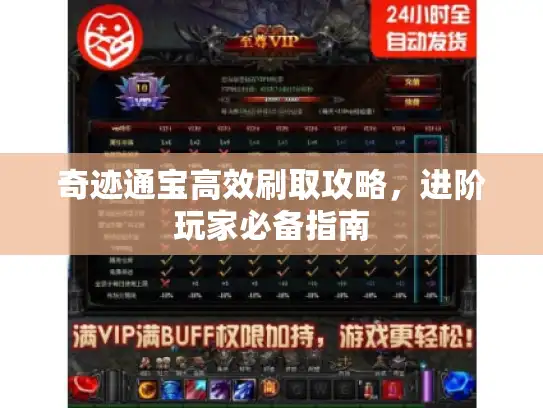 奇迹通宝高效刷取攻略，进阶玩家必备指南