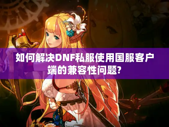 如何解决DNF私服使用国服客户端的兼容性问题? 如何解决DNF私服使用国服客户端的兼容性问题?