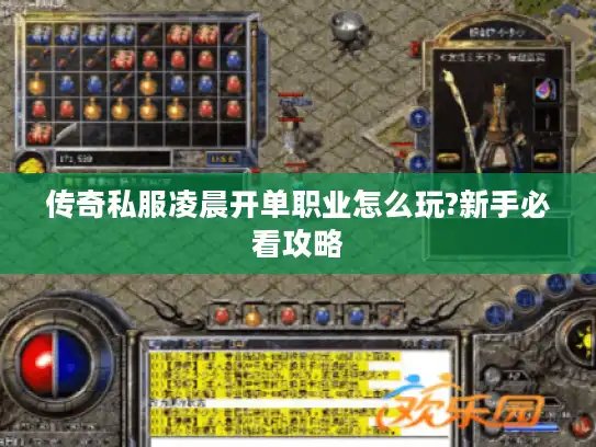 传奇私服凌晨开单职业怎么玩?新手必看攻略