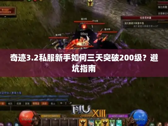 奇迹3.2私服新手如何三天突破200级？避坑指南