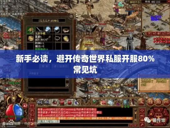 新手必读,避开传奇世界私服开服80%常见坑 新手必读,避开传奇世界私服开服80%常见坑