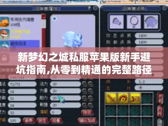 新梦幻之城私服苹果版新手避坑指南,从零到精通的完整路径