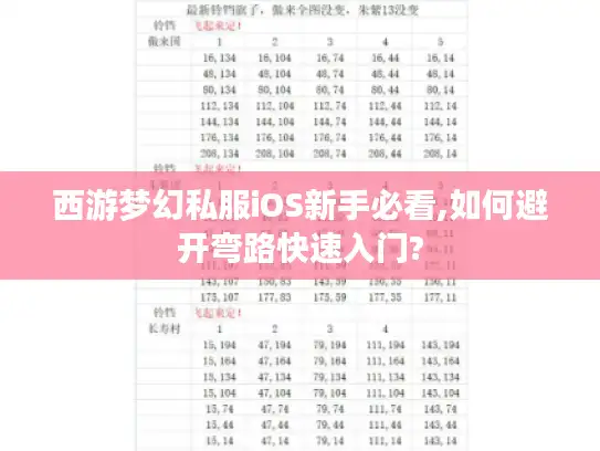 西游梦幻私服iOS新手必看,如何避开弯路快速入门?