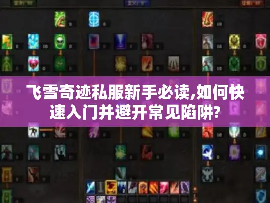 飞雪奇迹私服新手必读,如何快速入门并避开常见陷阱?