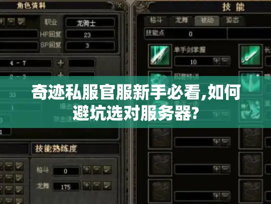 奇迹私服官服新手必看,如何避坑选对服务器?