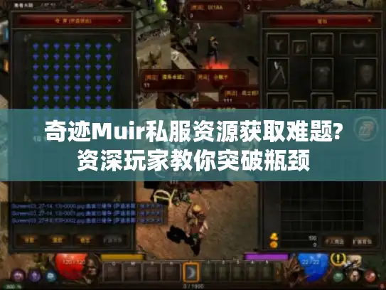奇迹Muir私服资源获取难题?资深玩家教你突破瓶颈