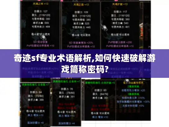 奇迹sf专业术语解析,如何快速破解游戏简称密码?