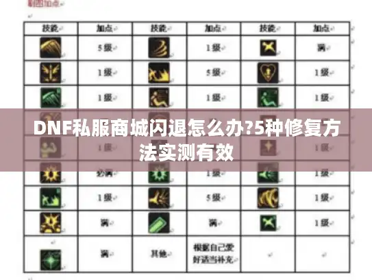 DNF私服商城闪退怎么办?5种修复方法实测有效