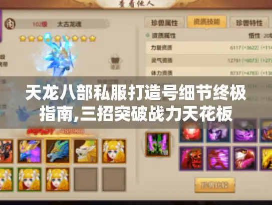 天龙八部私服打造号细节终极指南,三招突破战力天花板