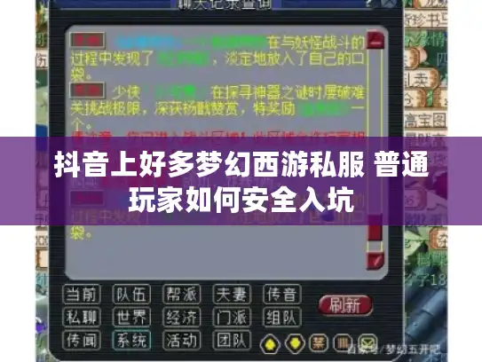 抖音上好多梦幻西游私服 普通玩家如何安全入坑